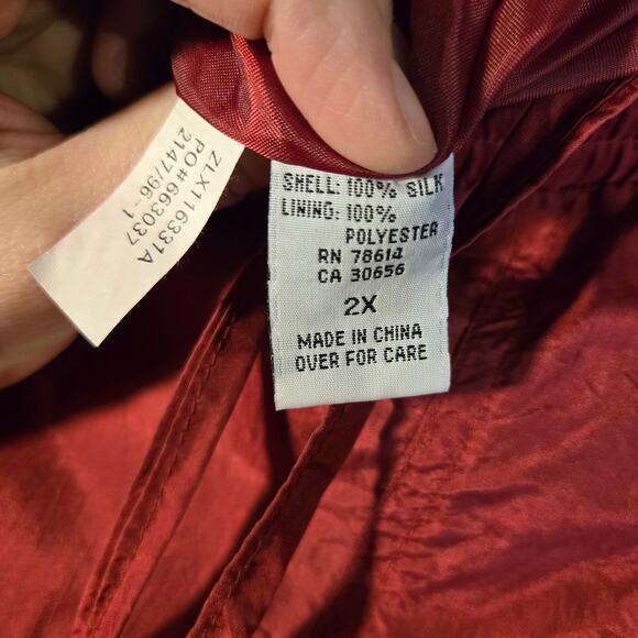 Vintage 2X Premium 100% Silk Red Pull On Pants/Trousers [0460] - Picture 6 of 10